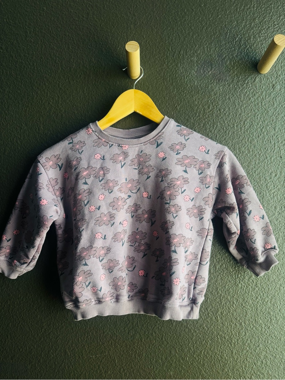 Zara Mauve Floral Sweatshirt with Pink Flowers